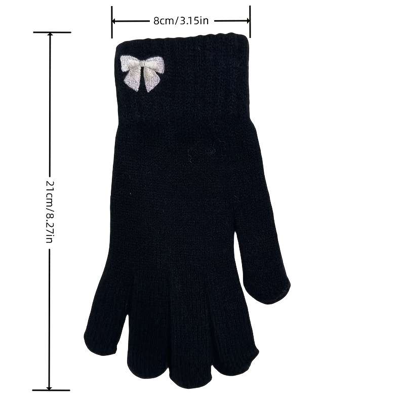 1 Pair Black Warm Gloves
