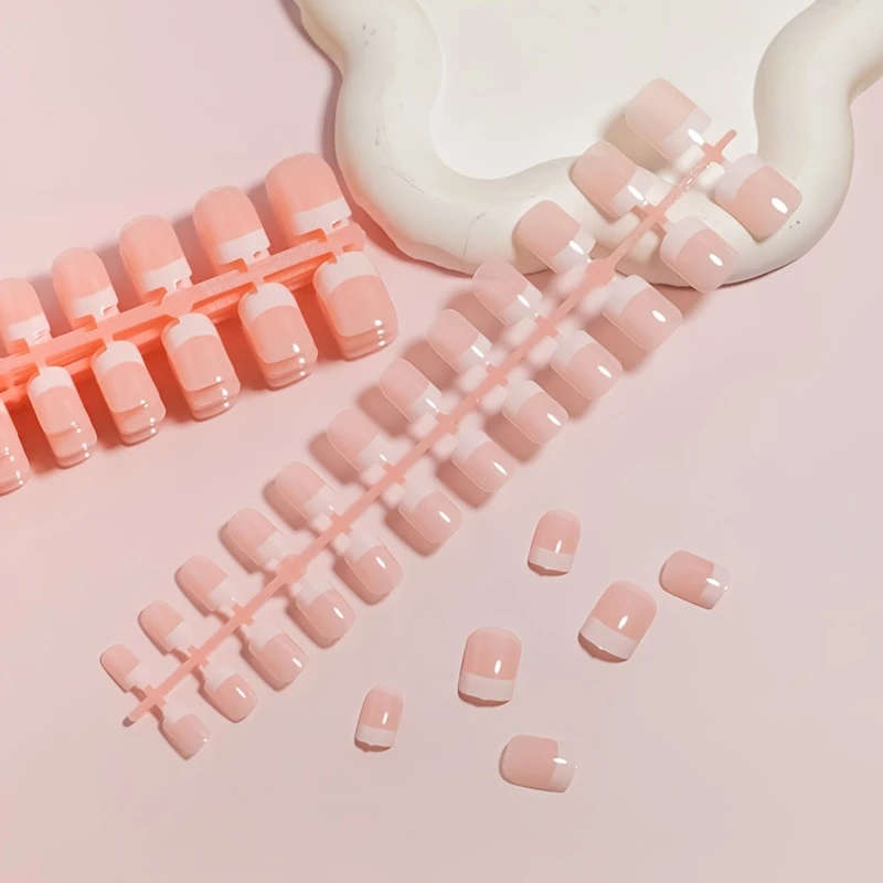 120pcs Elegant Short French Nail Stamps