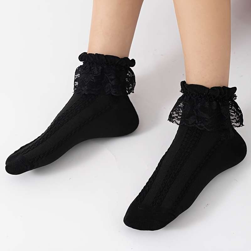 1 Pair Black One Size Socks