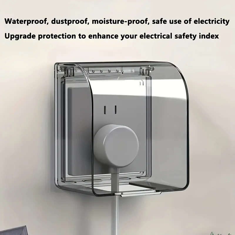 1Pc Classic Style Plastic Wall Outlet Cover Dustproof Waterproof Spray Protection Box For Bathroom T