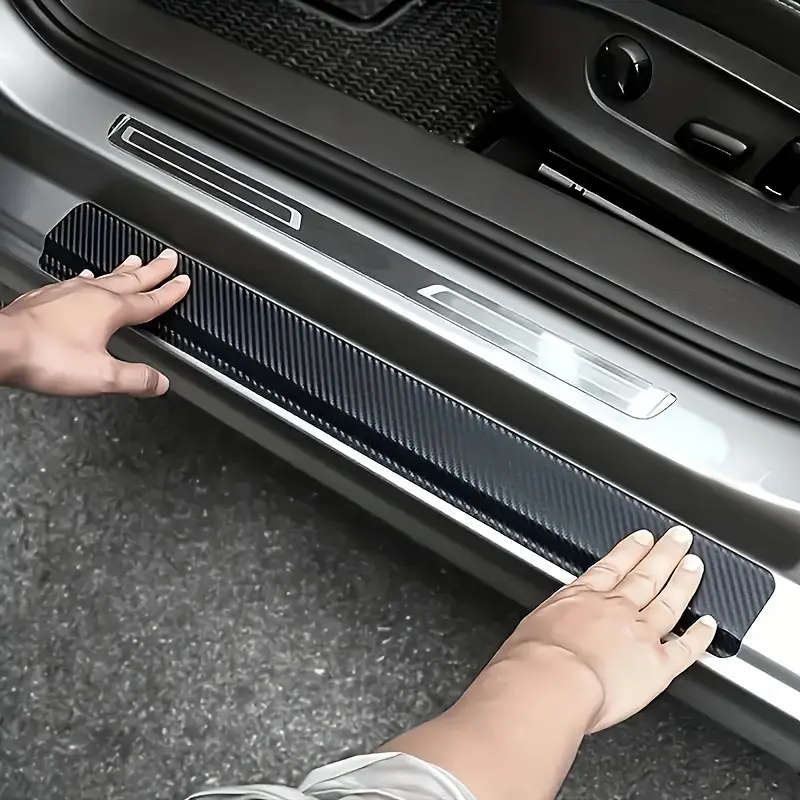 5 Pcs Carbon Fiber Car Door Sill Protector Stickers Prevent Dirt and Scratches Suitable