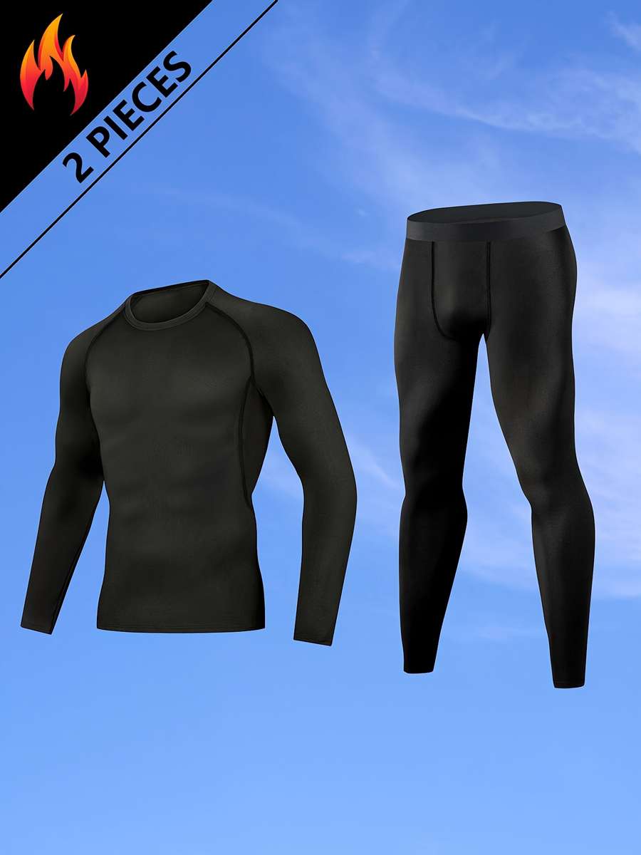 Thermal Underwear Color 2 Pcs Black Belt Black Fabric Sizes