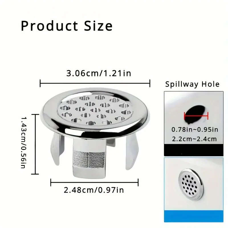 4pcs Sleek Chrome Plastic Overflow Rings for Kitchen Bathroom Sinks Durable Easy Install Replacement