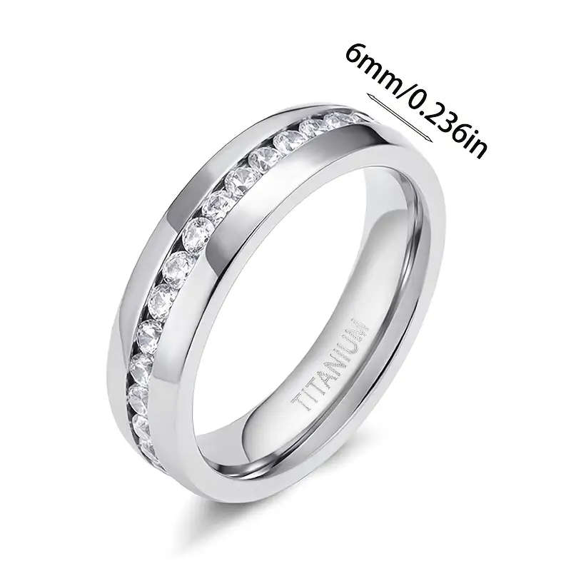 Titanium Ring for Men and Women, 6mm Band
