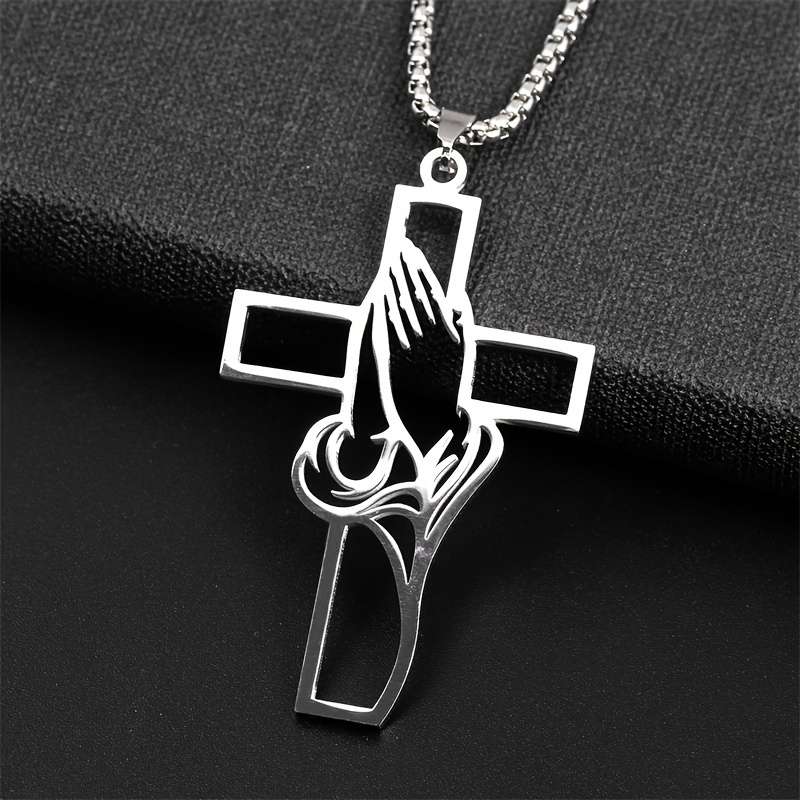 1 Piece Steel Color Jesus Theme Pendant