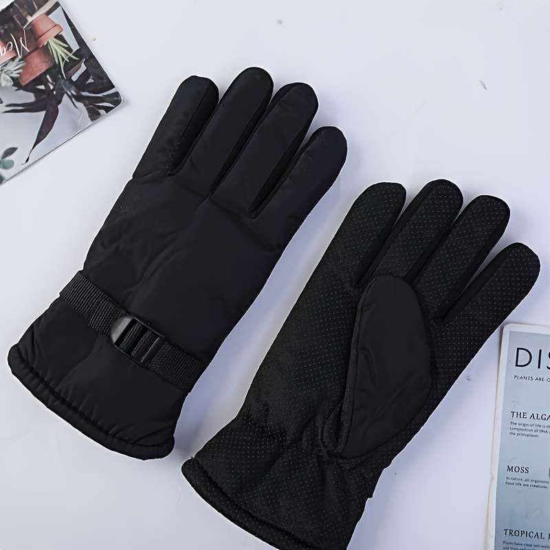 1 Pair Black Warm Gloves
