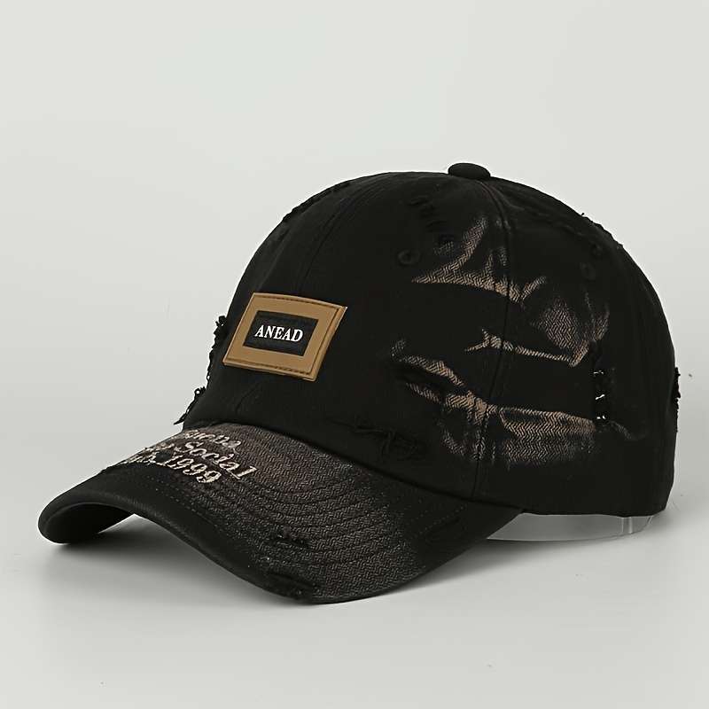 New Hard Top Large Head Circumference Letter Baseball Cap Women's Casual Spring and Summer Kore