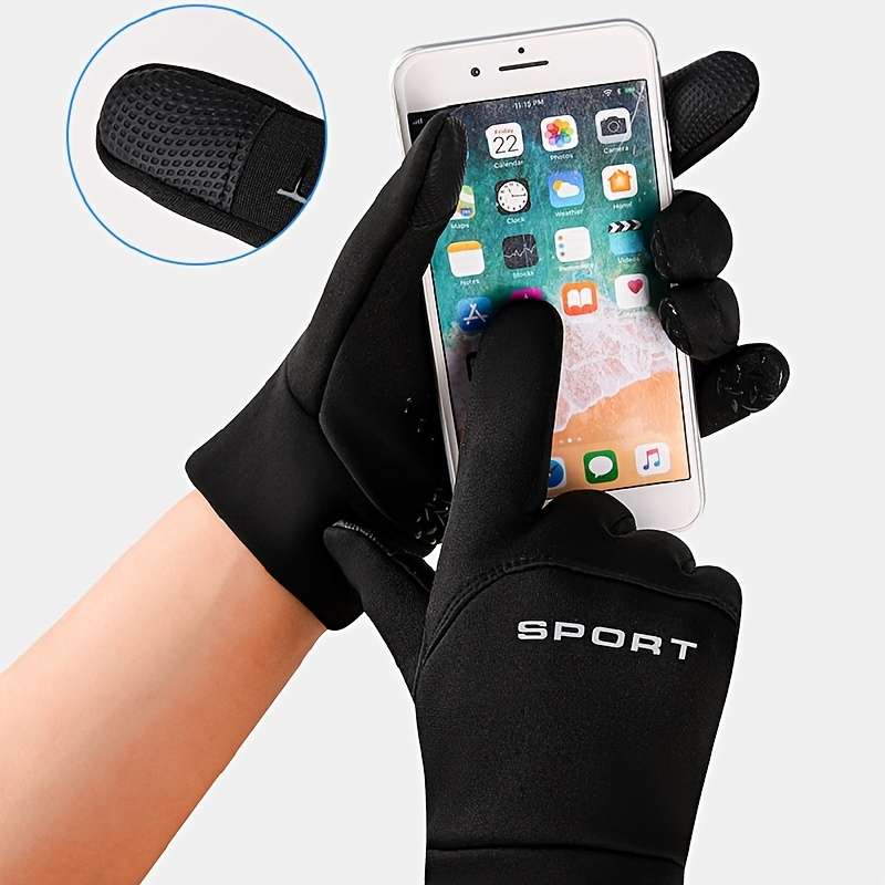 1 Pair Black Outdoor Sports Gloves