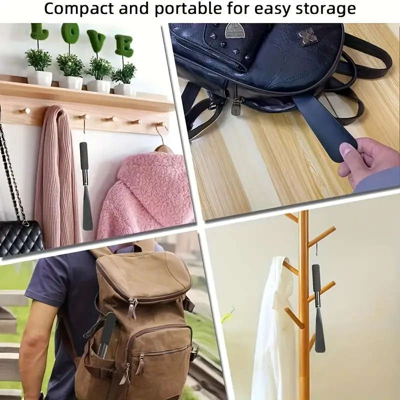 1pc Ergonomic Shoe Puller Adjustable 29.97-70.87cm Portable Stainless Steel Shoe Helper Easy-to-Use