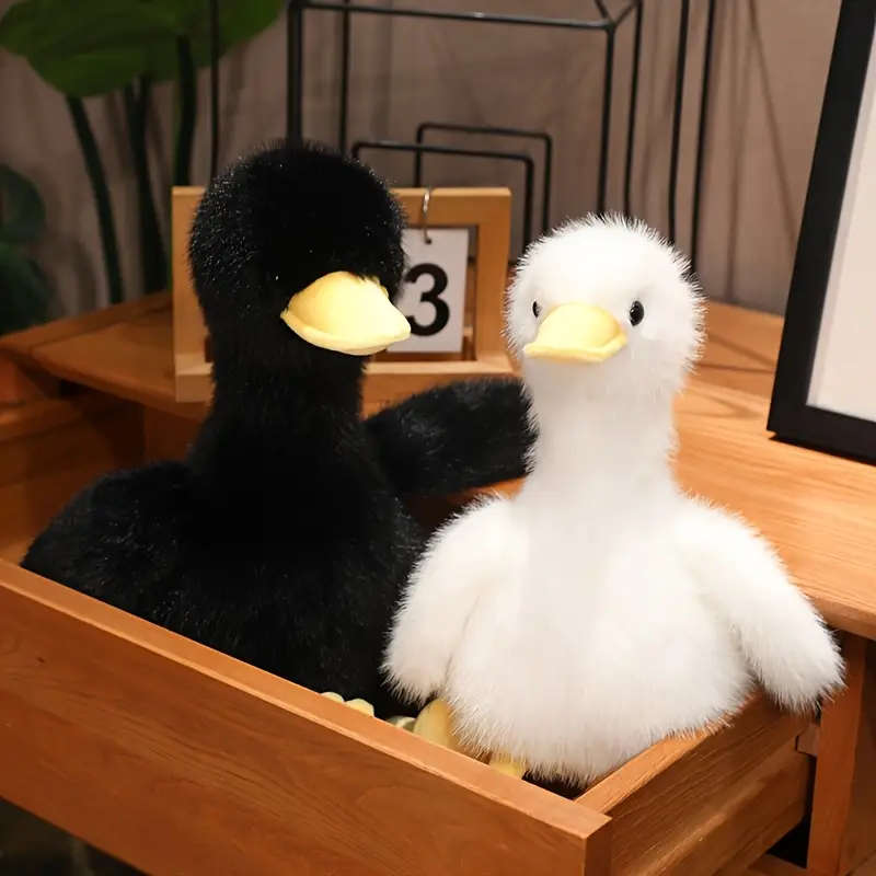 A Lifelike Yellow Plush Duck White