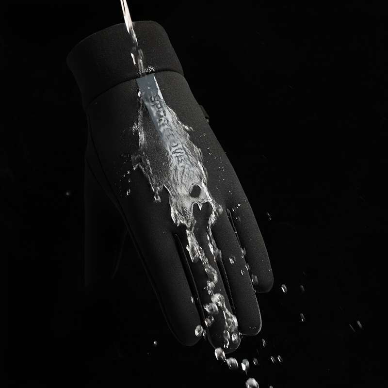 1 Pair Men Gray Warm Gloves