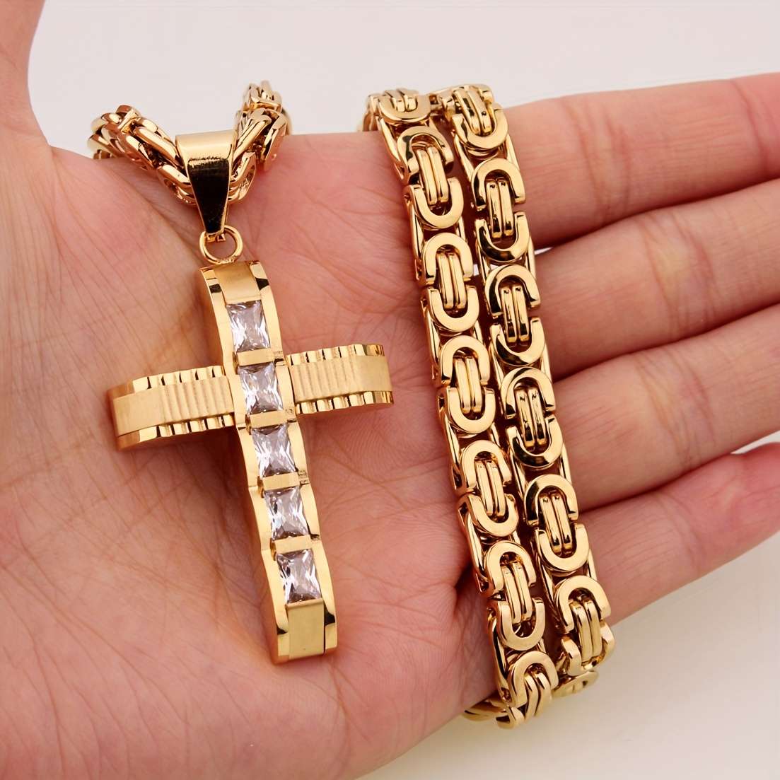 1 Piece Golden Jesus Theme Pendant