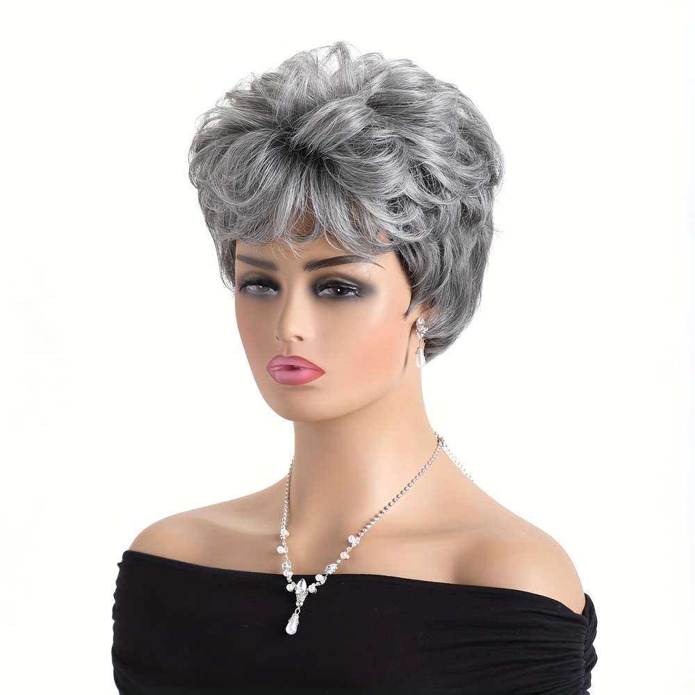 1Pc Gray 25.4cm Fashion Design Wig