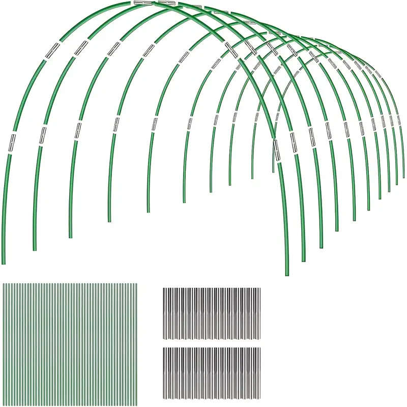 36 Solid Fiberglass Rods And 18 Iron Pipe Support Frames