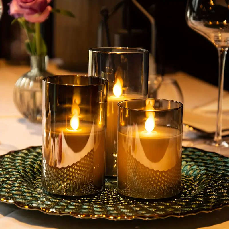 3pcs Flameless Candles With Remote Timer