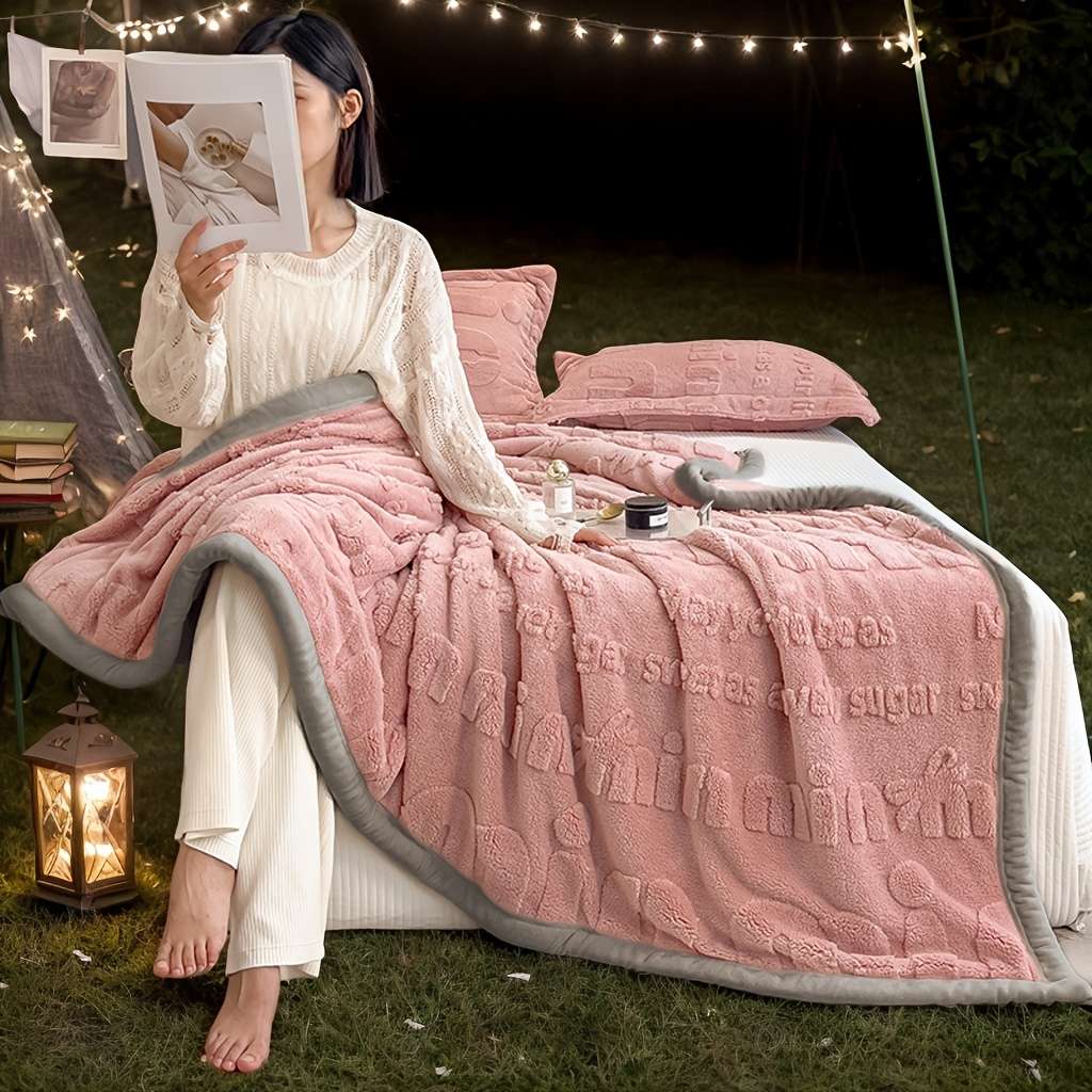 1ps Blanket Color Green White Edge size 180x200cm