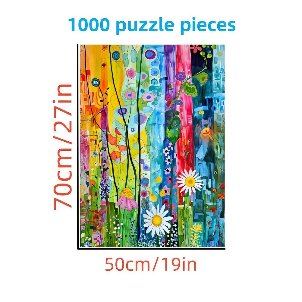 1000pcs Floral Jigsaw Puzzle for Adults Vibrant Mixed Colors with Exquisite Cutting