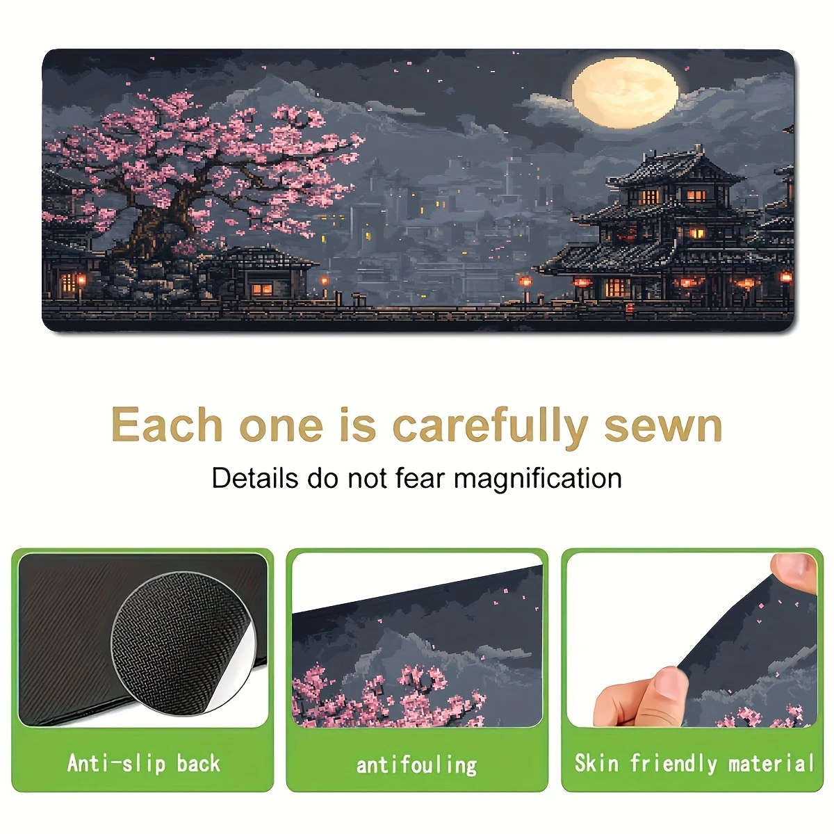 30x60cm Vibrant Cherry Blossom Night Scene Mouse Pad Gaming