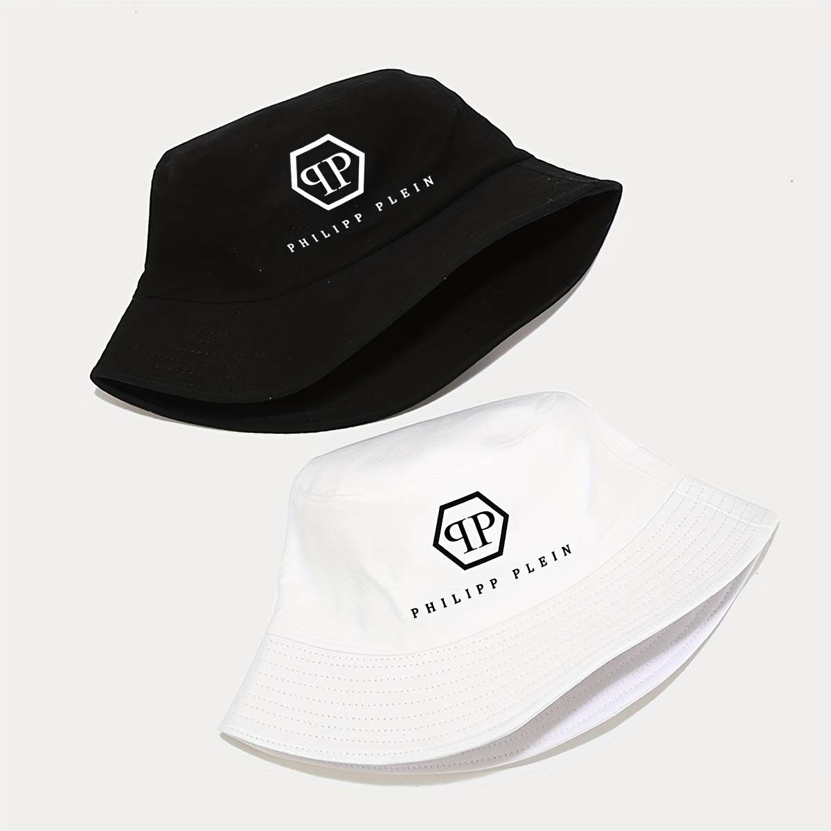 Philipp Plein Bucket Hat Lightweight Polyester Sun Hat With Logo Design Foldable Fisherm