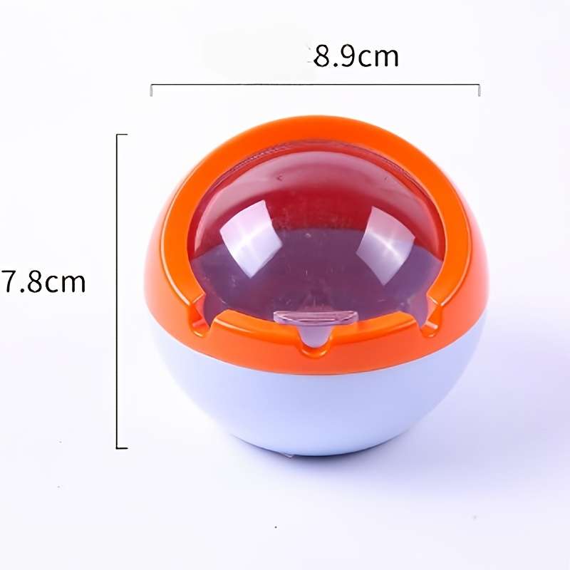 1pc European Style Round Melamine Ashtray with Lid Windproof and Fly-Proof Creative Spherical Des