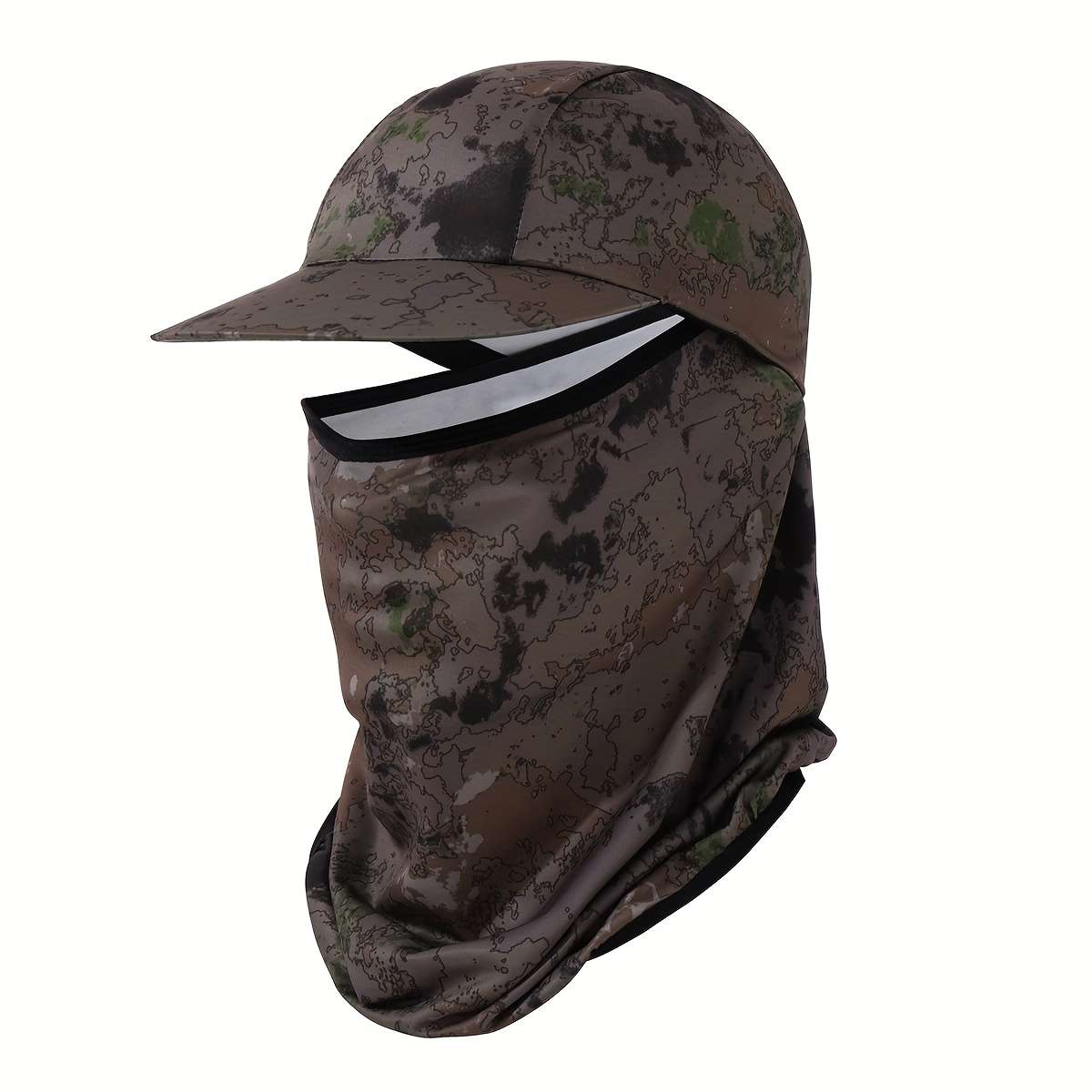 Multi-Color Wide-Brim Sun Hat with Face Mask Stylish Knit Polyester Ideal