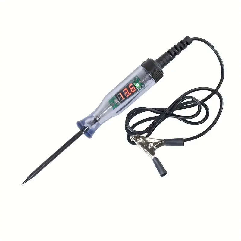 1pc Automotive Diagnostic Test Pen with Digital Display Long Probe DC Voltage Tester for Cars Trucks