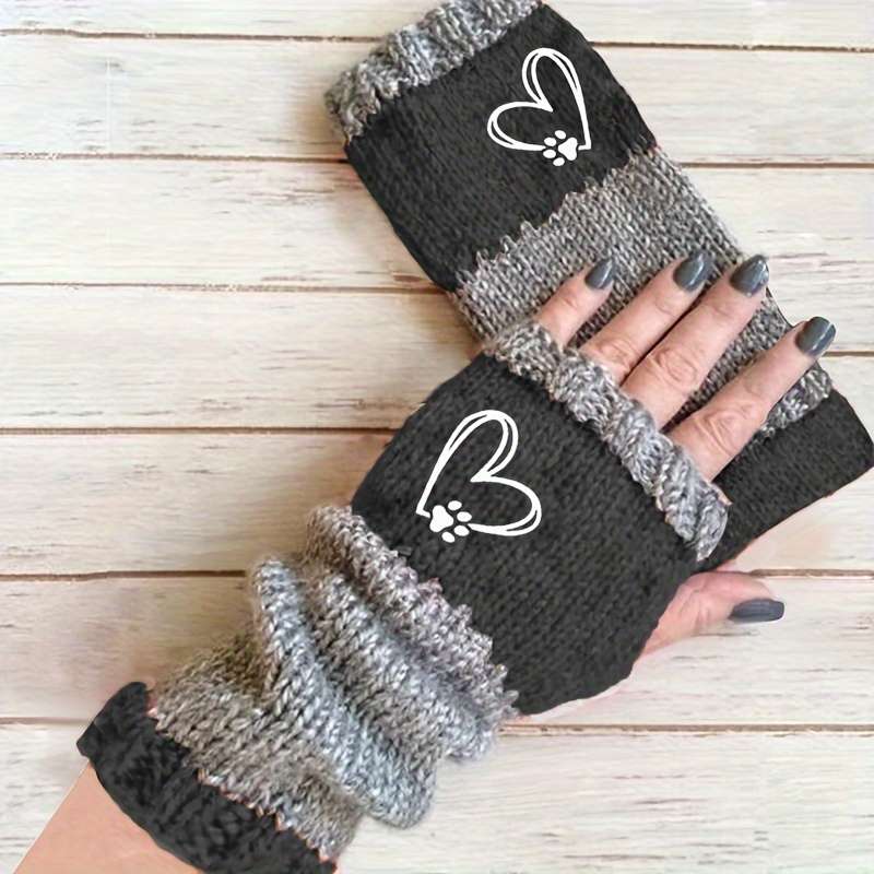1 Pair Dark Gray Warm Gloves