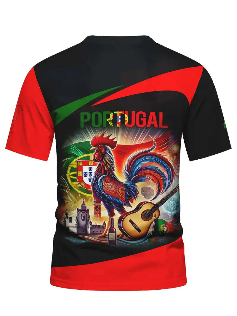 Portugal T-Shirt, Polyester Crew Neck