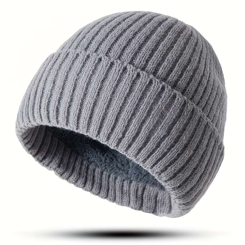 Winter Warmth Unisex Knit Beanie Hat with Folded Cuff Acrylic 95% Polyester 5% Elastic