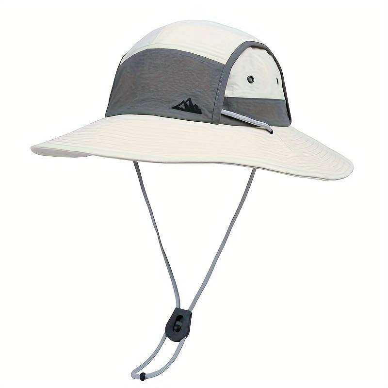 Breathable Quick-Dry Sun Hat With Wide Brim Uv Protection Color Block Design
