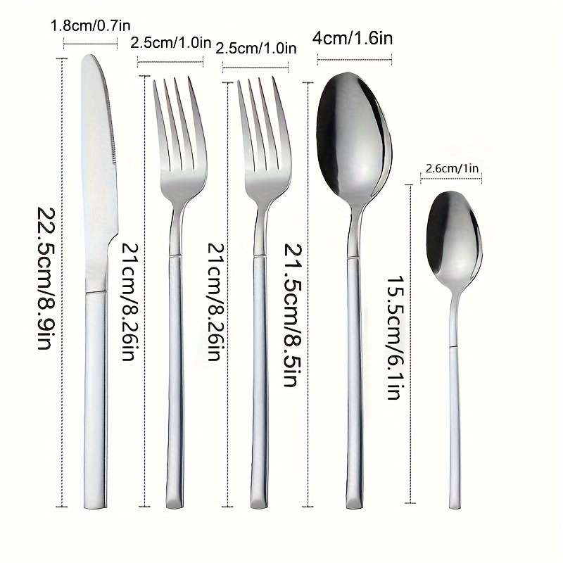 5pcs Home Kitchen And Restaurant Stainless Steel Tableware Knife Fork And Spoon Set Kitchen