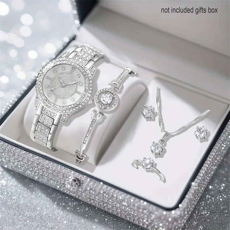 6Piece New Ladies Silver Quartz Watch