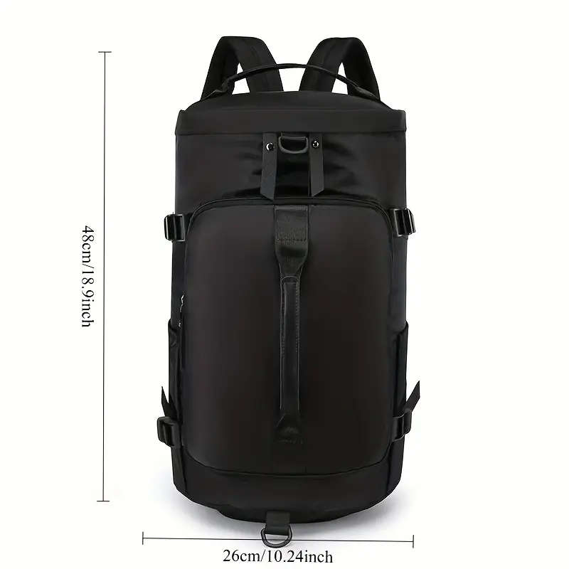 4.6 Gallon Black Fishing Backpack with Multiple Compartments