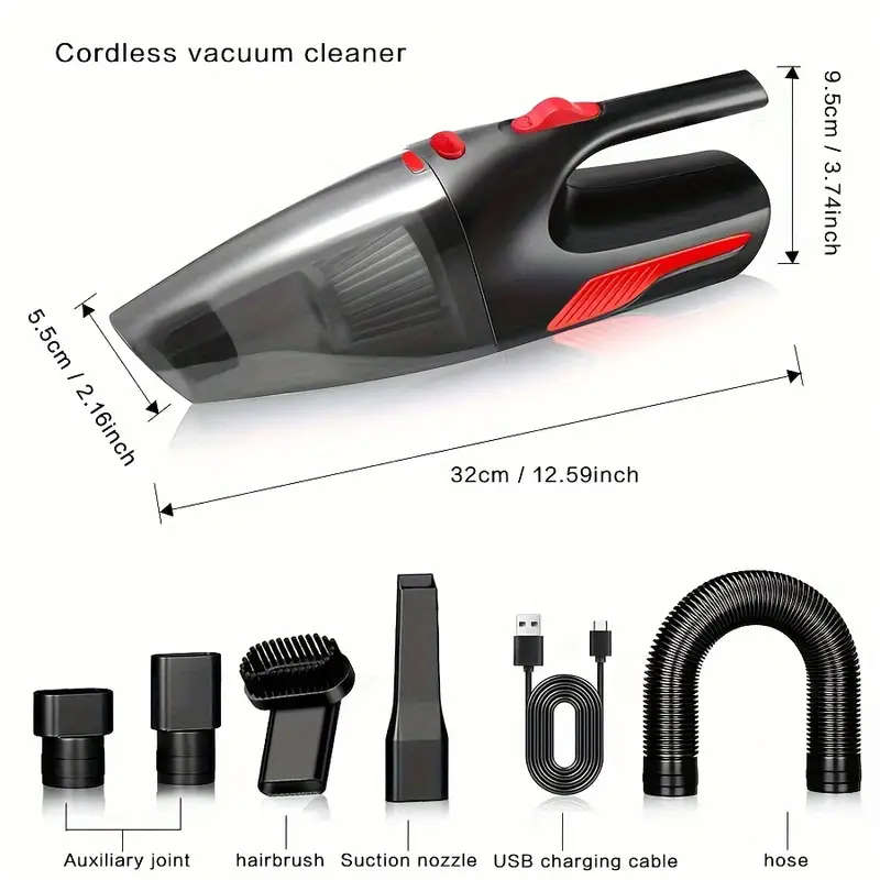 7pcs Set of High-Power Cordless Vacuum Cleaners High-Power Dual-Use Vacuum Cleaner for Home and Car