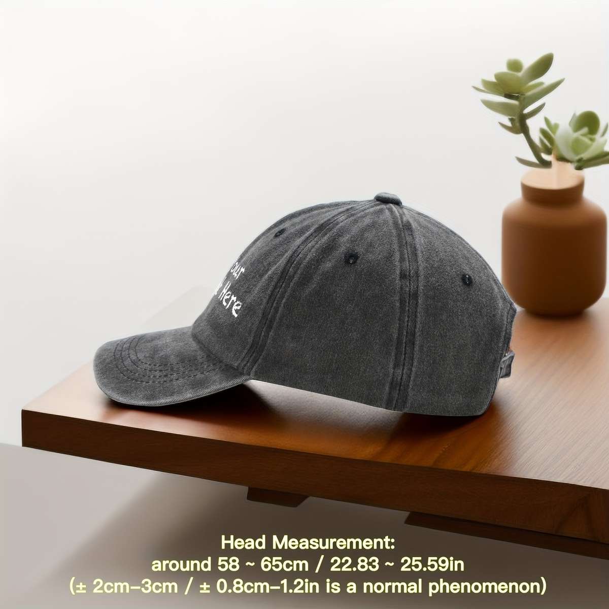 A Washable Fabric Baseball Cap With A Chalk-Style Font That Allows