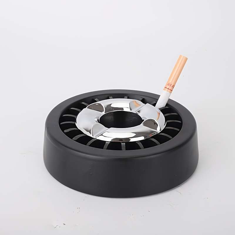 1pc Rotating Metal Ashtray with Windmill Design C Easy-Clean Stylish Home Decor for Living Roo