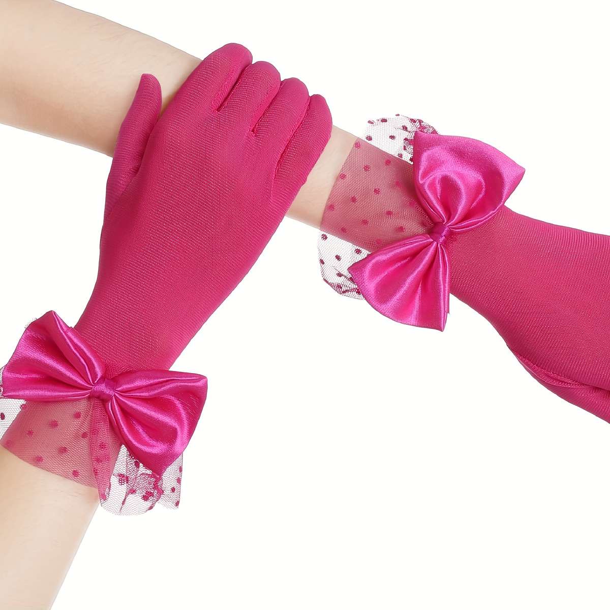 1 Pair White Vintage Style Lace Gloves