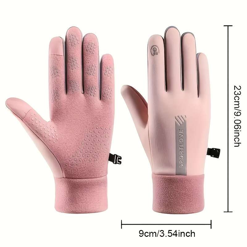 1 Pair Men Gray Warm Gloves