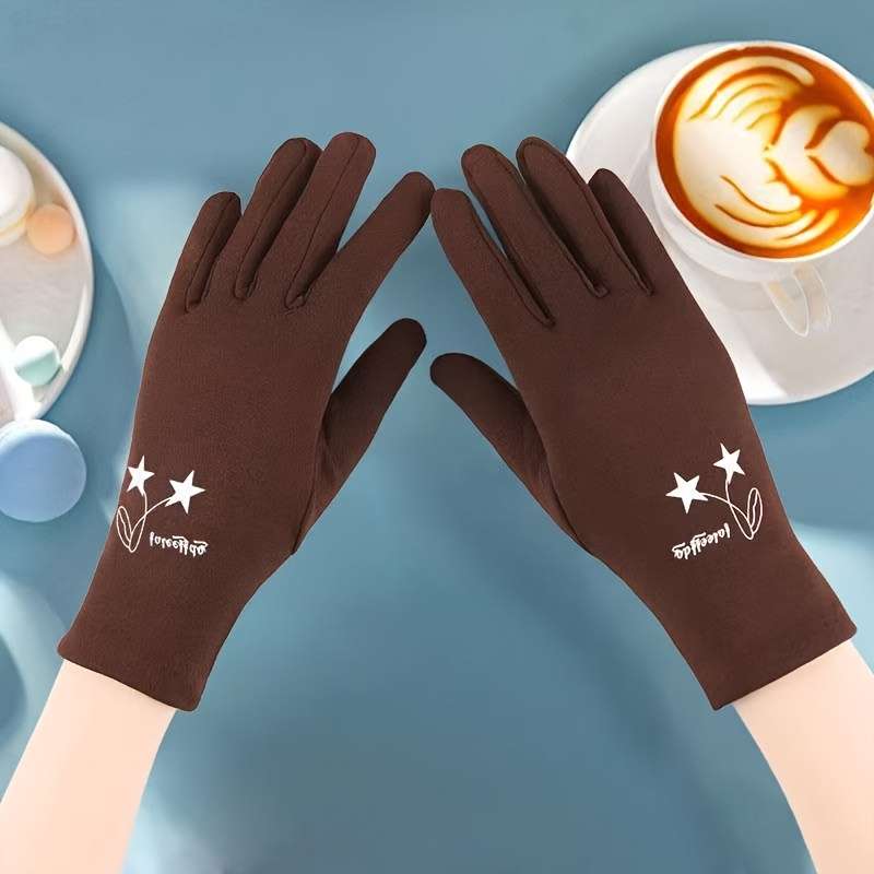 1 Pair Black Warm Gloves