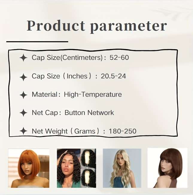 1Pc Black Fashion Design Wig