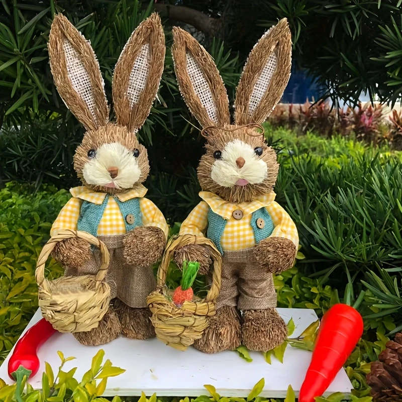 2pcs Handcrafted Easter Bunny Decorations