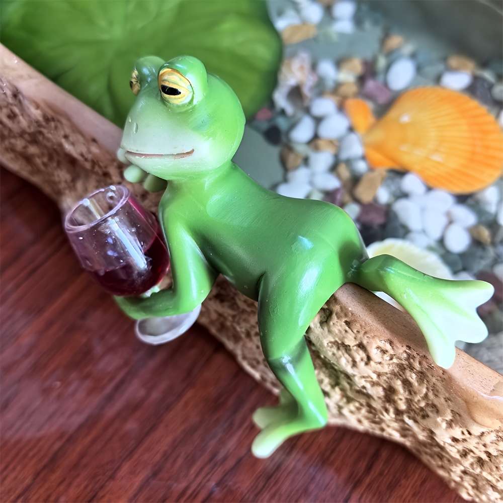 1pc 2D Flat Whimsical Frog Whimsical Green Frog Hanging Resin Decor Fun