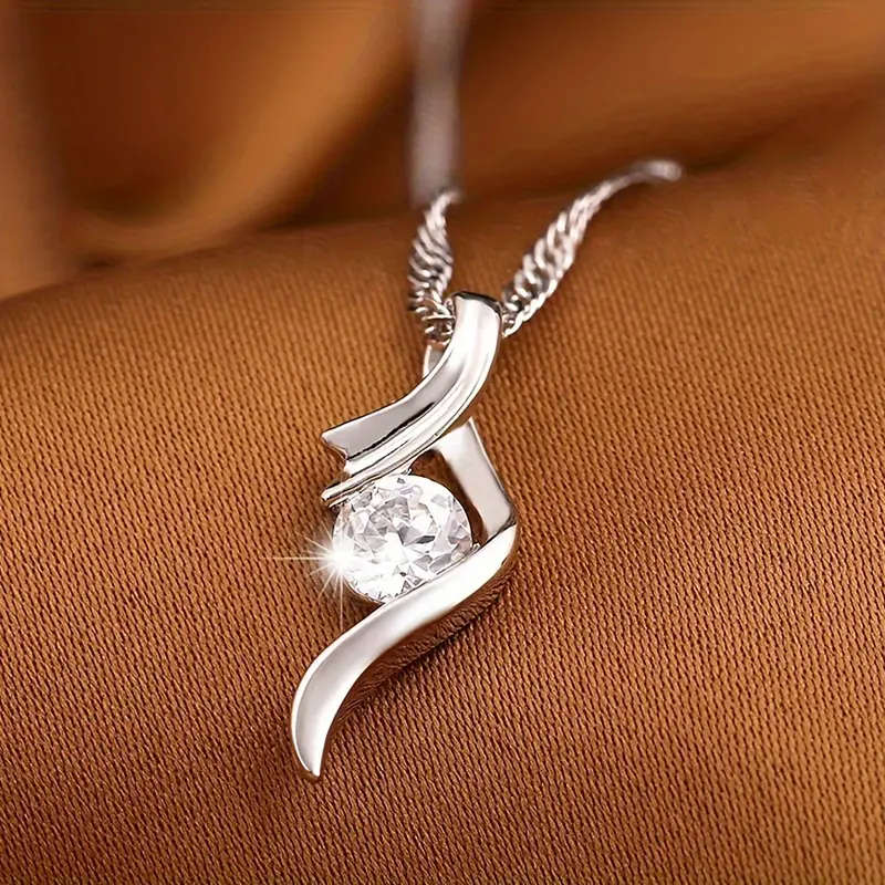 Elegant White Hollow Teardrop Pendant Necklace