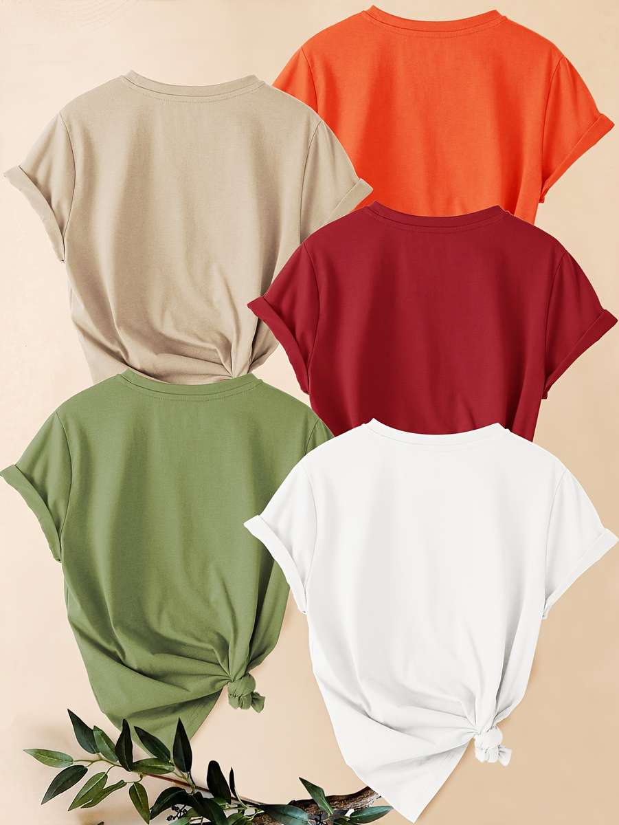 Womens T Shirt Color Orange  Red  White  Black  Apricot Size2Xl