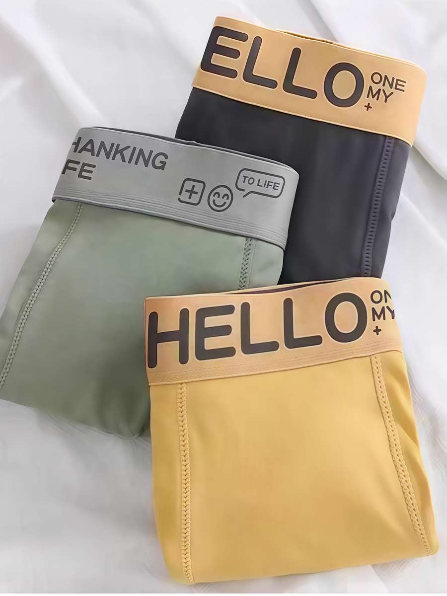 Mens Underwear Color 3 Pcs Black Dark Gray Light Gray Sizexs