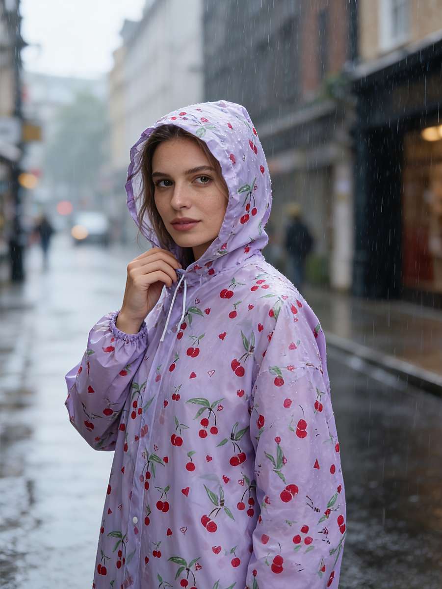 Raincoat Lavender Size Asian Onesize