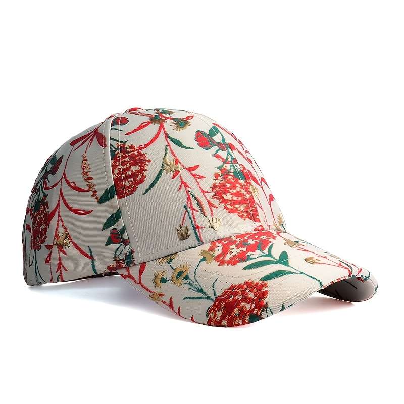 Adjustable Women'S Floral Dandelion Golden Thread Jacquard Baseball Cap Breathable Polyeste