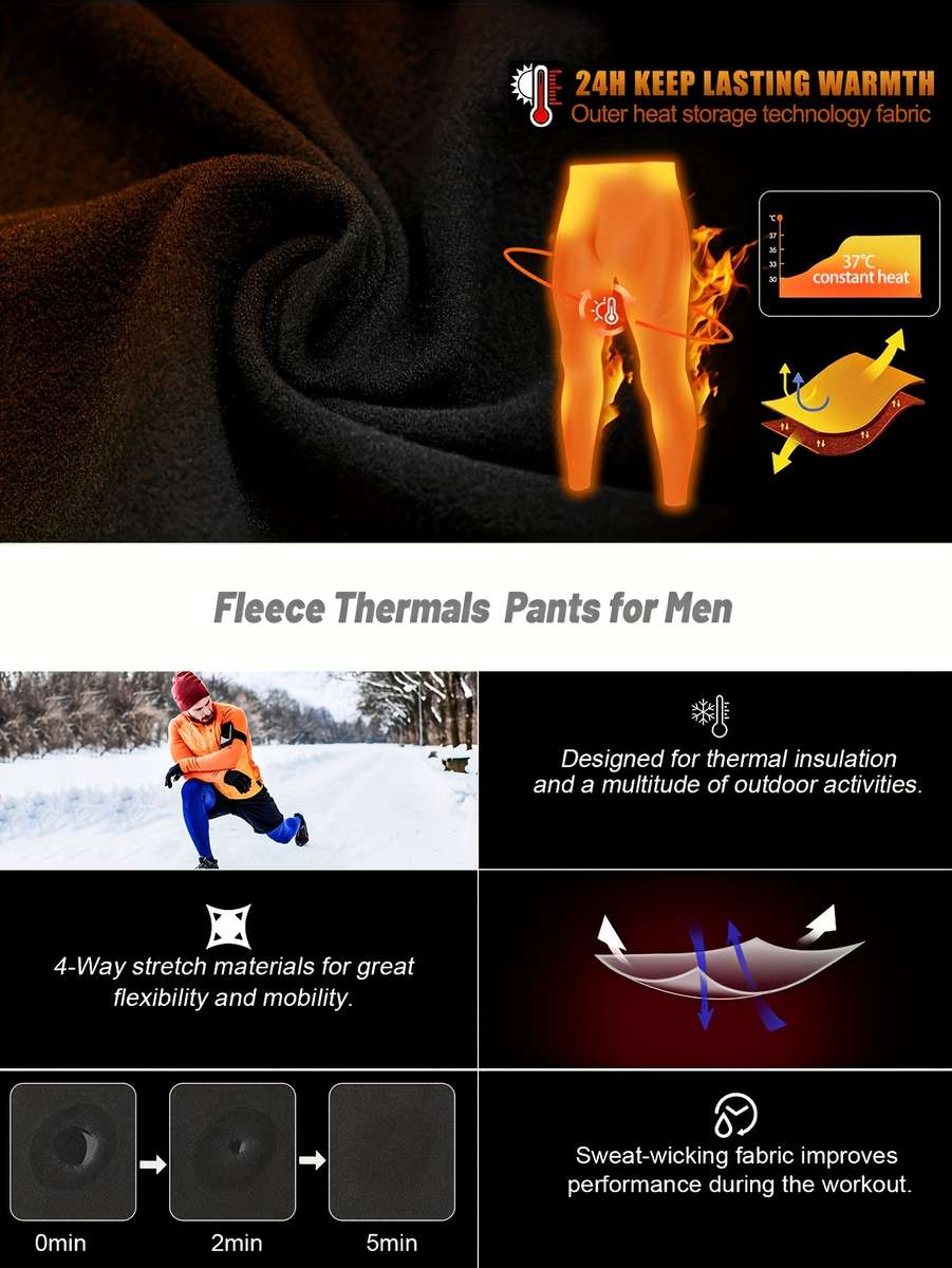 Thermal Underwear Color Black Sizexxl
