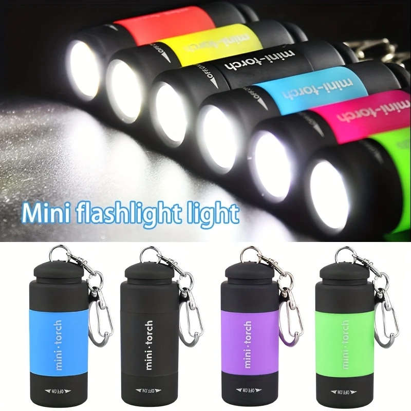 Modern Mini Handheld Usb Charging Flashlight Plastic Rotate To Open Adjustable Battery Powered