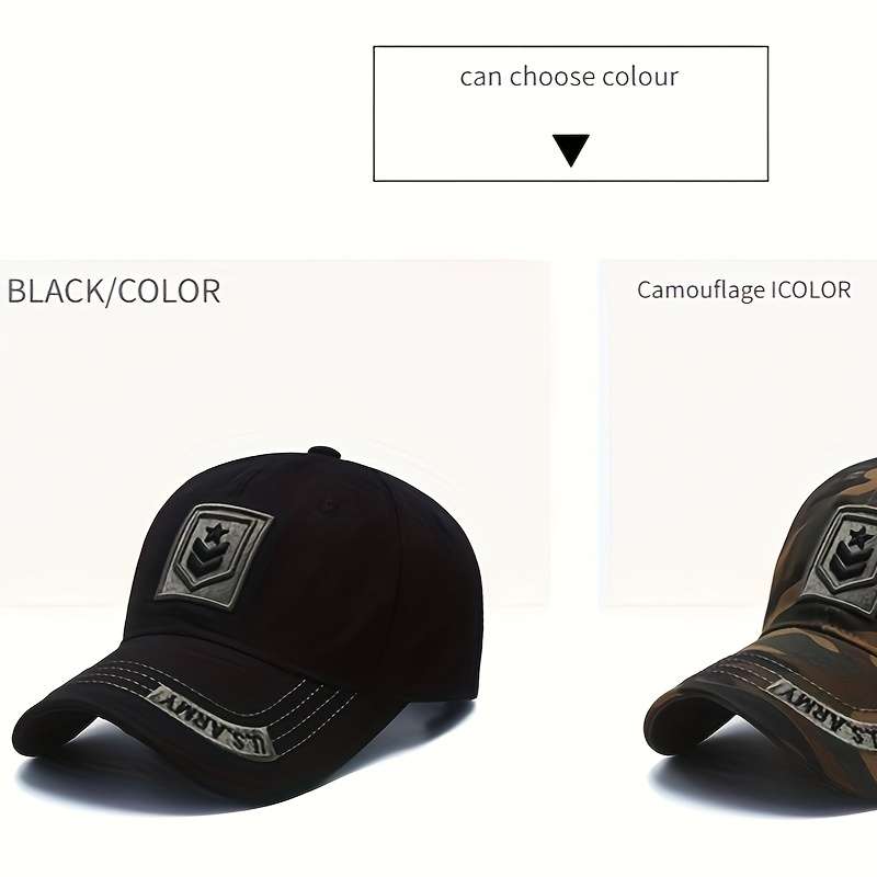 Men'S Baseball Cap with Camouflage and Star Emblem Perfect
